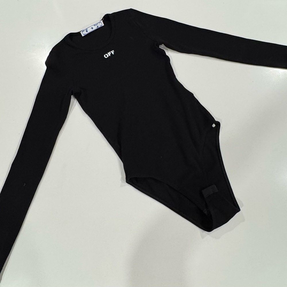 Off-White Black Long Sleeve Bodysuit